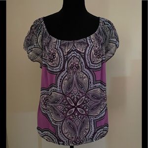 INC scooped neck studded top.